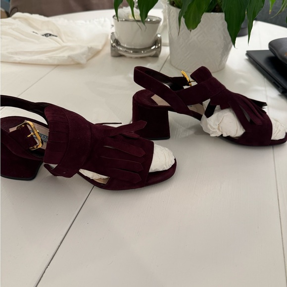 Red Prada Small Heel Sandal - Picture 9 of 15